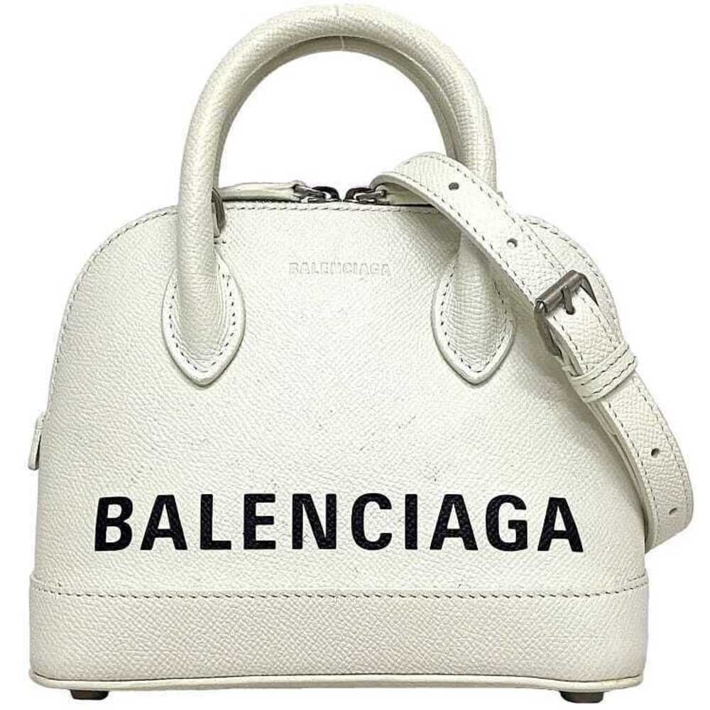 Balenciaga Bag Ville Top Handle XXS White Black Shoulder Handbag Leather Logo